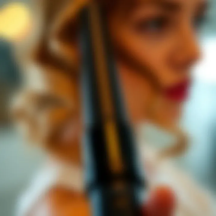 Innovative Technology in Curling Wands Close-up of advanced technology features in a curling wand