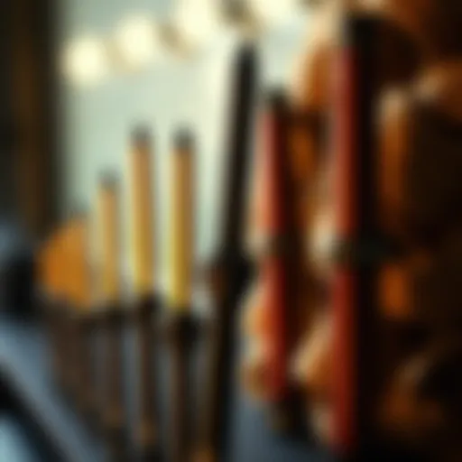 Elegant curling wand showcasing various barrel sizes
