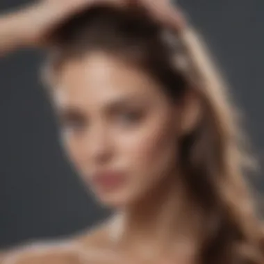An individual applying conditioner to their hair with care