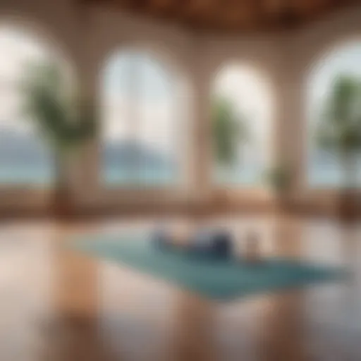 A serene yoga mat laid out in a peaceful setting