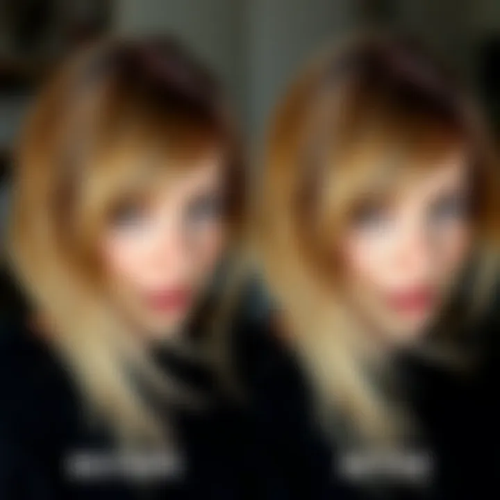 Before and after comparison of dirty blonde hair with semi-permanent dye