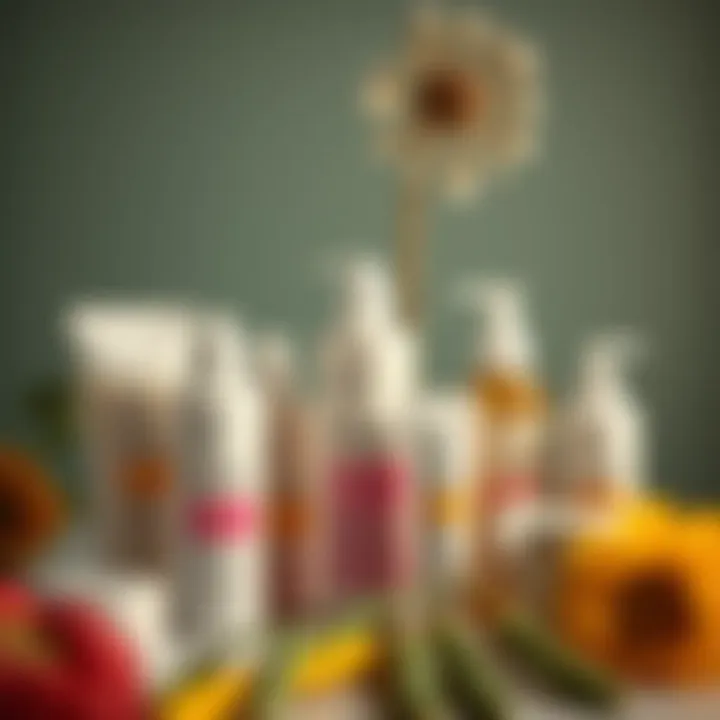 A collection of hair care products for maintaining dyed hair