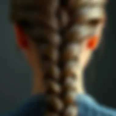 Close-up of a unique braid technique