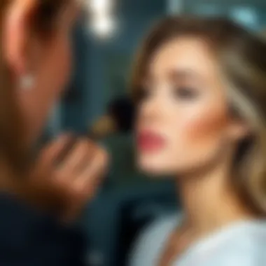 Makeup artist applying budget products for flawless look