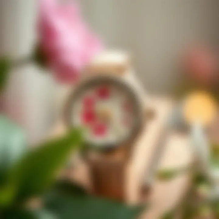Floral Elegance in Casual Watches Elegant casual timepiece with a floral design