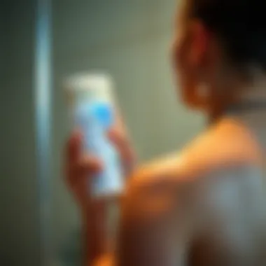 User applying body wash during a skincare routine