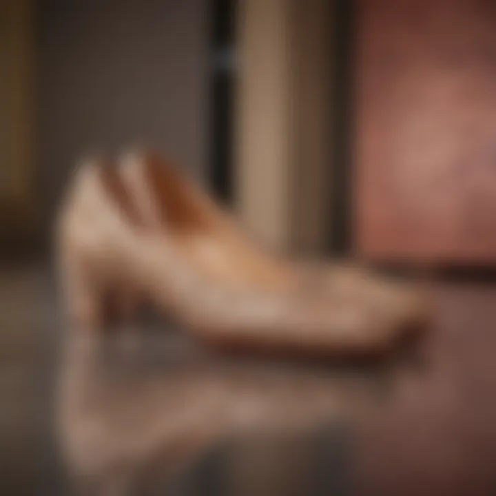 A close-up view of the craftsmanship behind Louboutin ballet flats