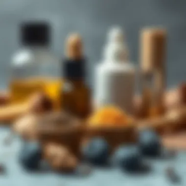 Natural ingredients used in clean beauty formulations.