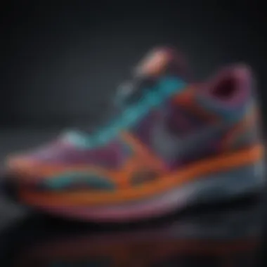 Intricate Design of a Colorful Nike Sneaker Close-up of a colorful Nike sneaker highlighting its intricate design
