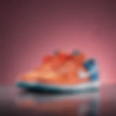 Versatility of Colorful Nike Sneakers A vibrant pair of Nike sneakers against a stylish backdrop emphasizing their versatility