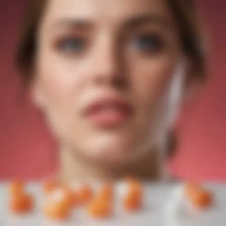 Infographic depicting psychological aspects of weight gain on the pill