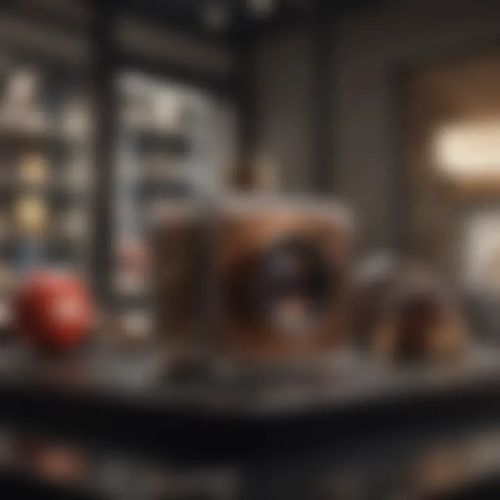 Luxury fashion items displayed elegantly