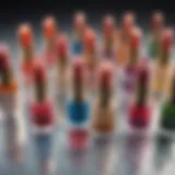 Colorful assortment of drugstore lip oils showcasing various shades and packaging.