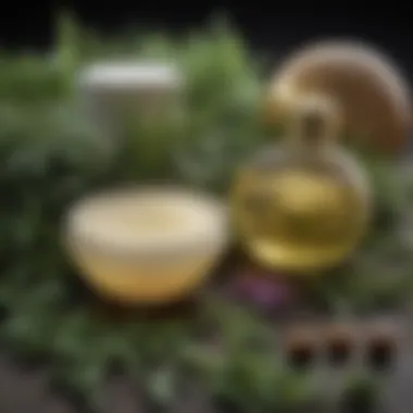 Natural Ingredients for Optimal Hair Health Close-up of natural ingredients used in shampoos like herbs and oils