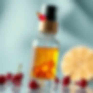 Close-up of a vibrant skincare serum with active ingredients.