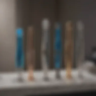 Diverse Options of Electric Current Facial Wands A range of electric current facial wands available in the market displayed on a vanity.