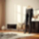 Elegant display of fleece lined leggings in a chic minimalist setting.