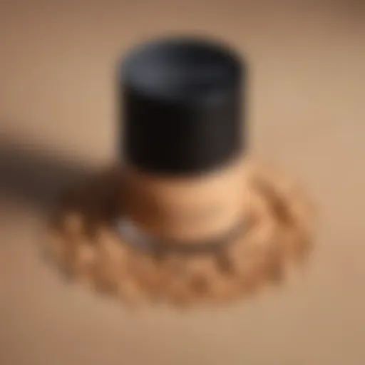A close-up of a full coverage foundation texture on a surface.