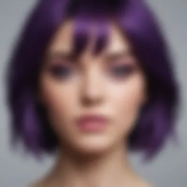 Vibrant Purple: Enhancing Natural Features Vibrant purple hair that contrasts beautifully with light skin