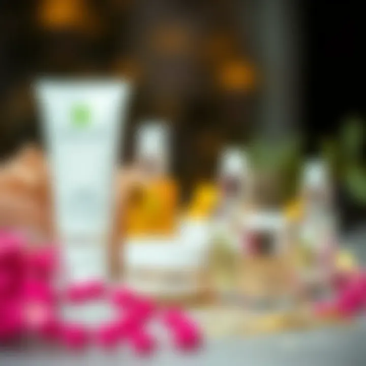 Luxurious skincare products displayed elegantly