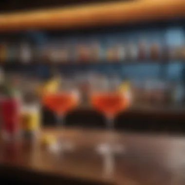 Artfully crafted cocktails on a bar counter