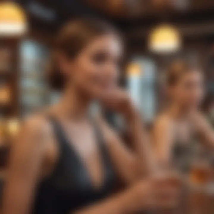 Social interactions in a lively bar environment