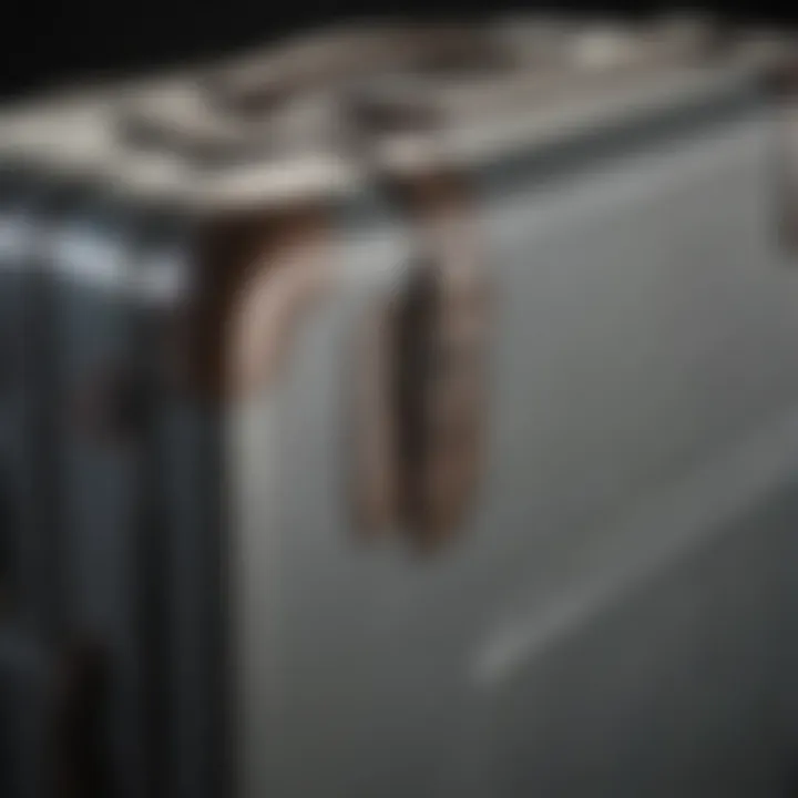 Close-up of durable materials used in hard shell luggage