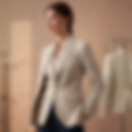 Elegant J.Crew linen blazer showcased on a mannequin