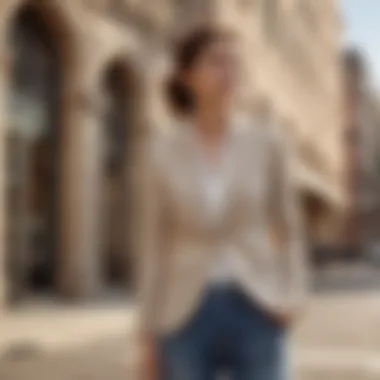 Sustainable features of J.Crew linen blazer highlighted
