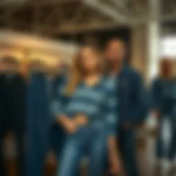 Elegant display of various denim styles by Paige