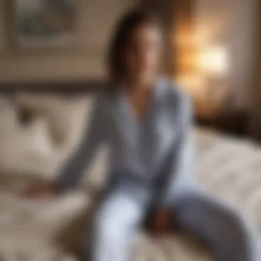 Luxurious linen pajama set displayed elegantly on a bed