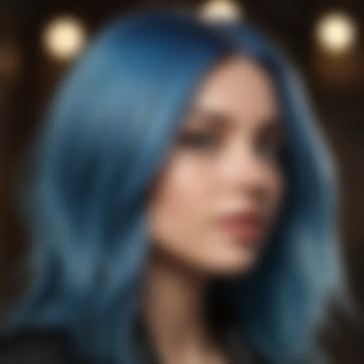 Trendy blue hair maintenance products