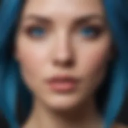 Vibrant blue hair color swatch