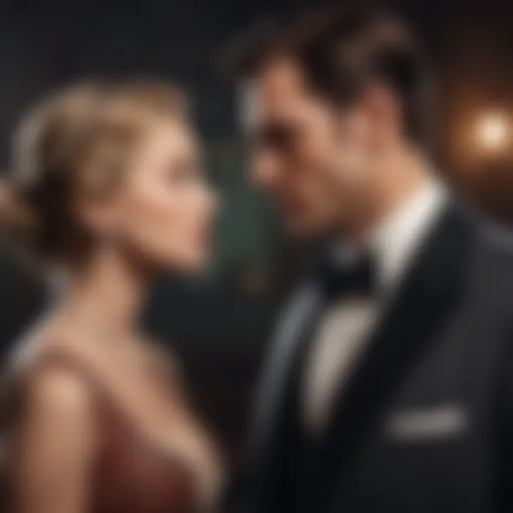 Classic movie couple in vintage attire