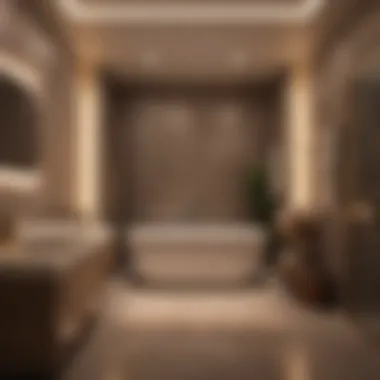 Elegant Tanning Space A serene bathroom setting featuring sunless tanning products