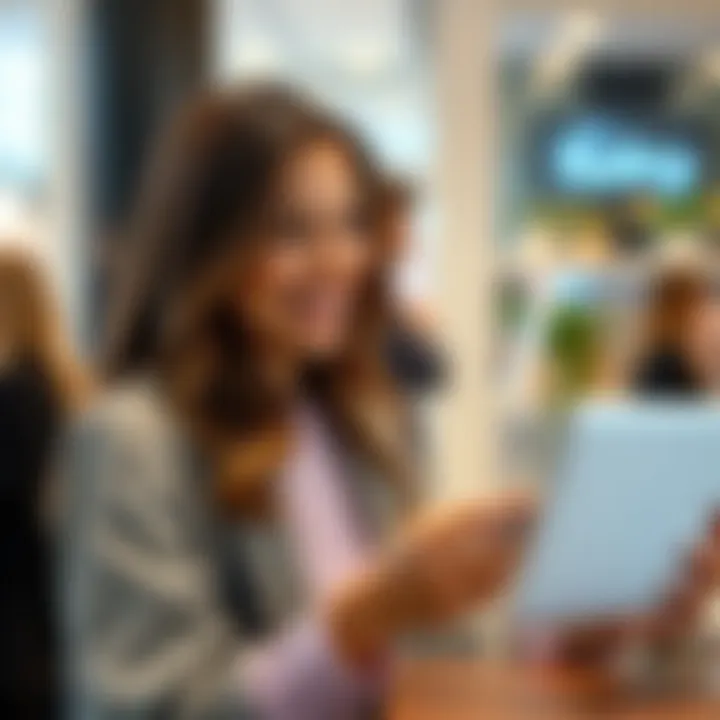 Elevating Experience: The Modern Shopper's Journey A satisfied customer enjoying a seamless online shopping experience