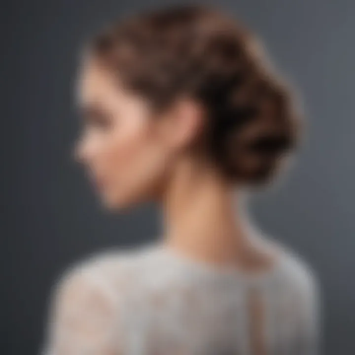 Elegant updo featuring intricate braiding and texture