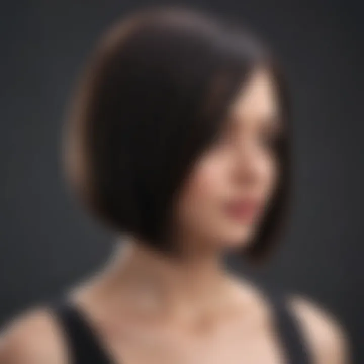 A modern bob hairstyle showcasing sleek lines and volume