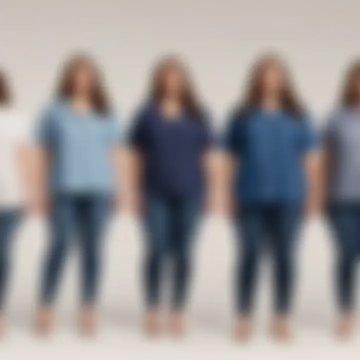 Side-by-side comparison of different plus size shirt styles from Old Navy.