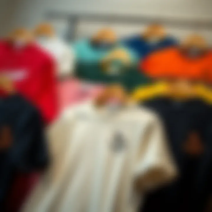Diversity of Style Stylish arrangement of Onitsuka Tiger T-shirts in various colors