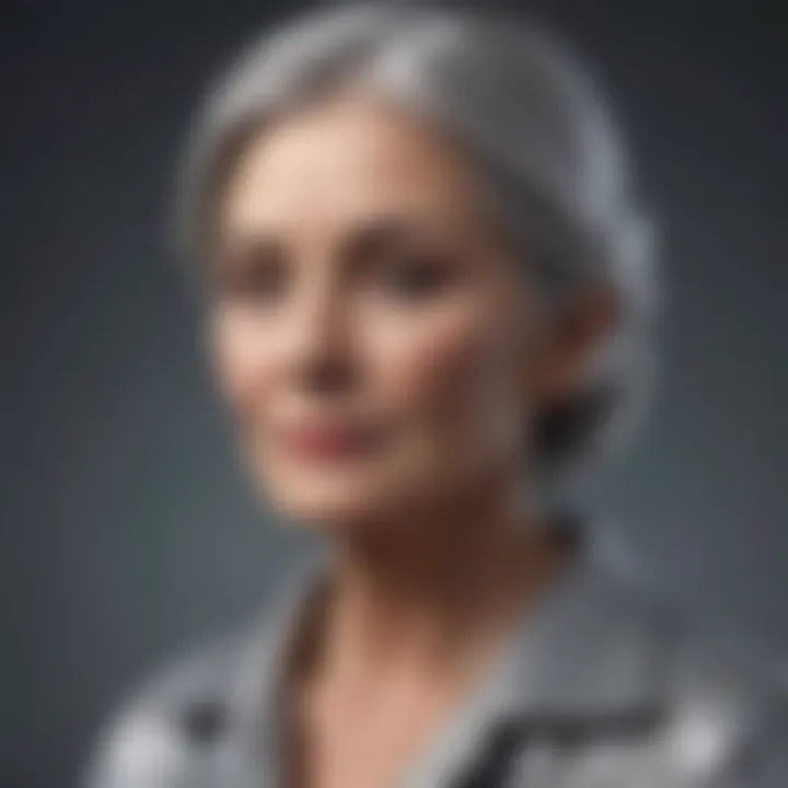 Artistic representation of societal perceptions of grey hair