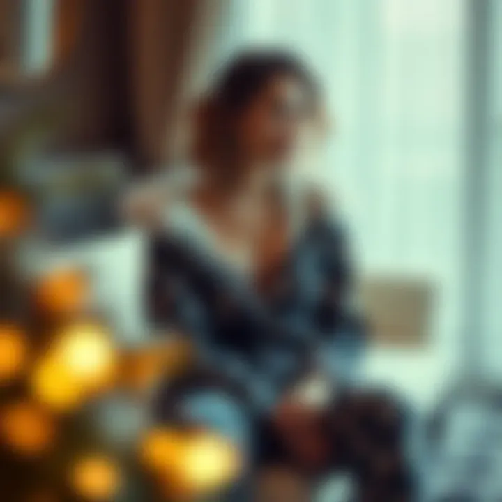 Accessorizing Pajama Ensembles with Luxury Stylish pajama ensemble accessorized with luxurious elements