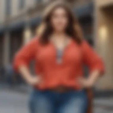 Stylish plus size outfit accessorized for a casual outing