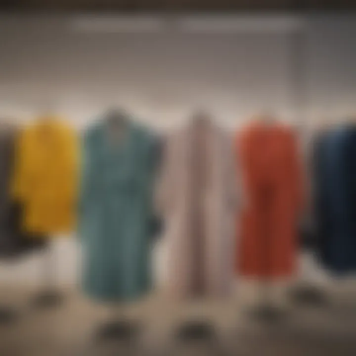 Eco-friendly plus size clothing options displayed on a rack