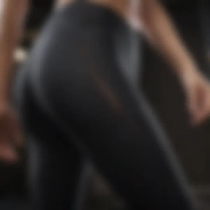 Close-up view of innovative fabric technology used in leggings