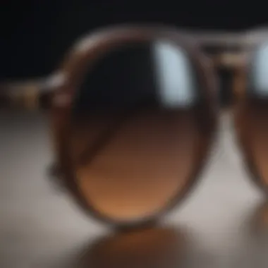 Sustainable Materials in Sunglasses Close-up of sustainable materials used in round designer sunglasses