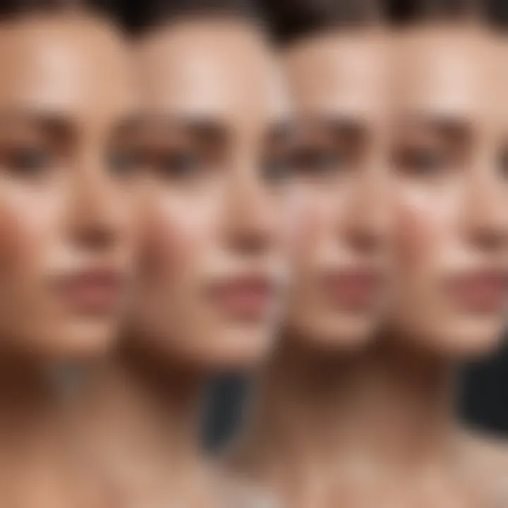 A comparison chart illustrating different skin types and suitable lightening products.