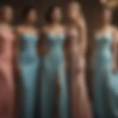 Diverse body types in strapless long dresses showcasing versatility