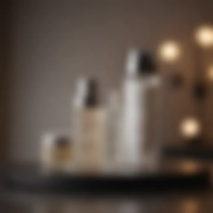 Topical treatment products arranged aesthetically
