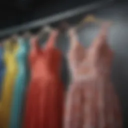 A vibrant collection of summer dresses on display